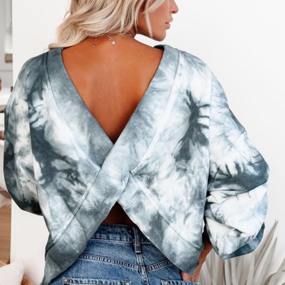 MONTEREY COTTON REVERSIBLE TIE DYE KNIT PULLOVER M - Picture 4 of 10